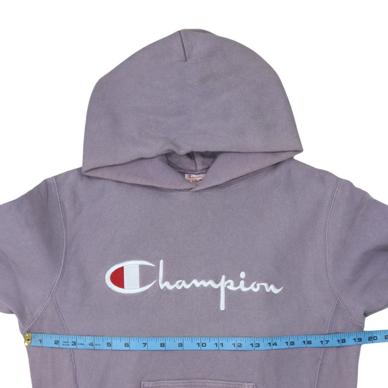 Champion Womens Purple Reverse Weave Hoodie Medium Cotton Embroidered Logo