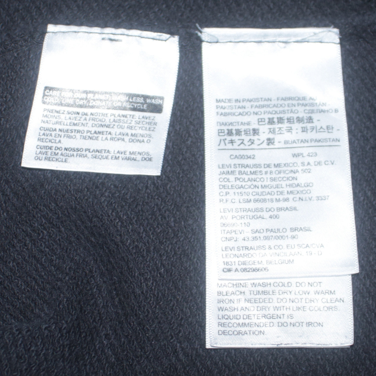 Levi's Men's Black Logo Crew Neck Sweatshirt L Regular Fit