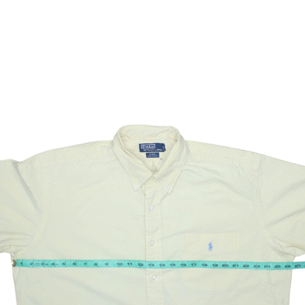 Ralph Lauren Men's Beige Short Sleeve Button-Down Cotton Shirt L