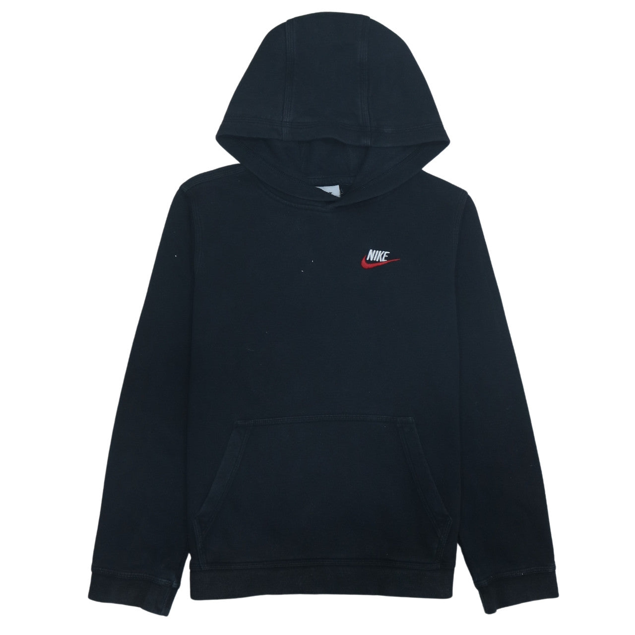 Nike Boys Black Pullover Hoodie L 147-158cm Fleece Logo Sweatshirt