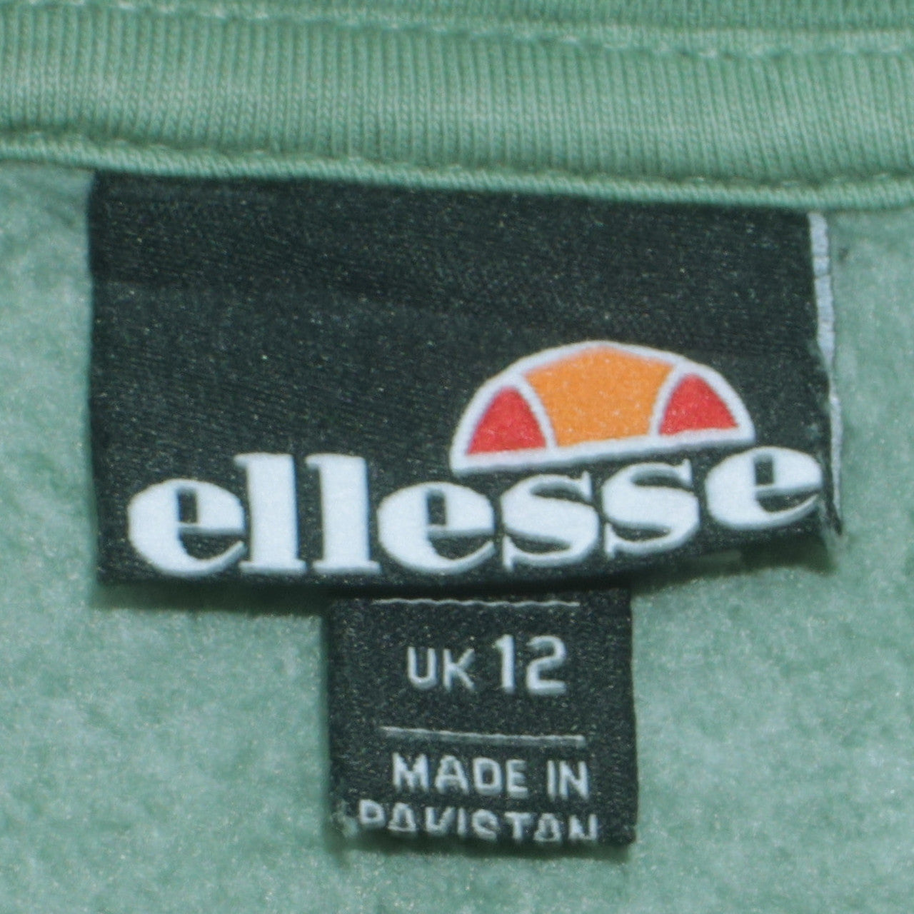 Ellesse Womens Green Pullover Hoodie UK 12 Cotton Logo Casual