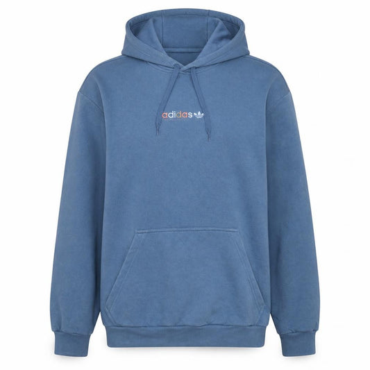 Adidas Men Blue XL Pullover Hoodie Fleece Logo Sportswear