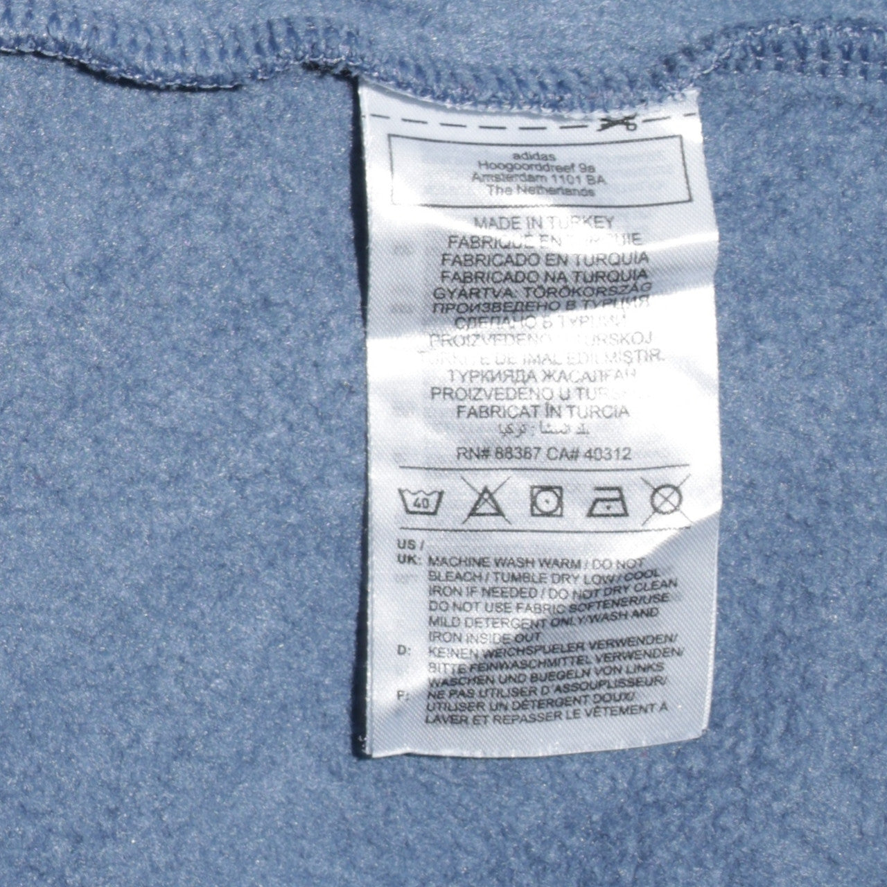 Adidas Men Blue XL Pullover Hoodie Fleece Logo Sportswear