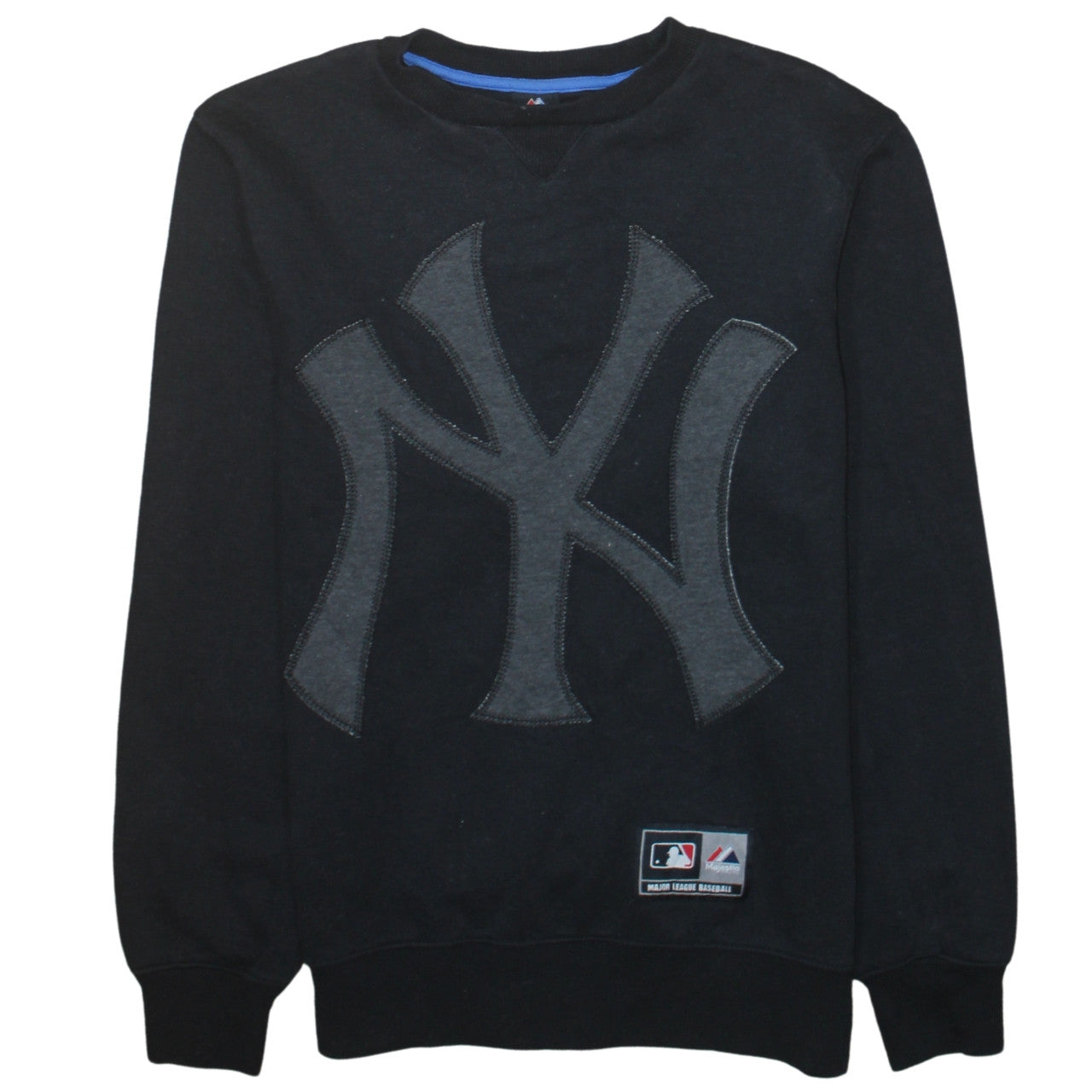 Majestic Men's Black New York Yankees Crew Neck Sweatshirt M Regular Fit