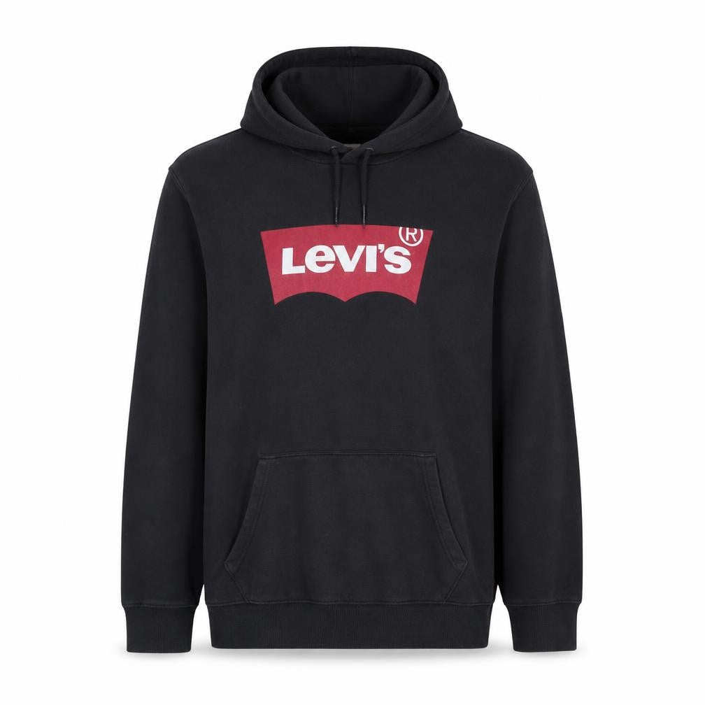 Levi's Men's Black Pullover Hoodie M Logo Graphic Fleece Sweatshirt