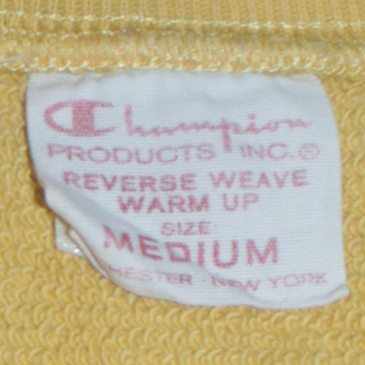 Champion Womens Yellow Cotton Reverse Weave Sweatshirt Medium