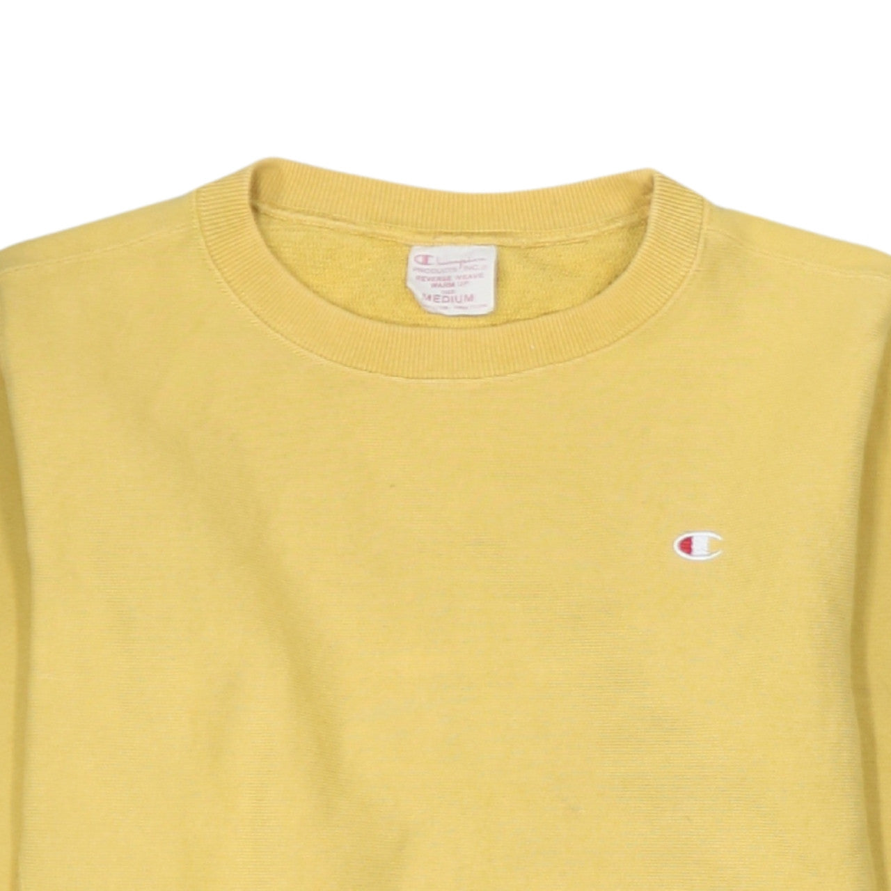 Champion Womens Yellow Cotton Reverse Weave Sweatshirt Medium