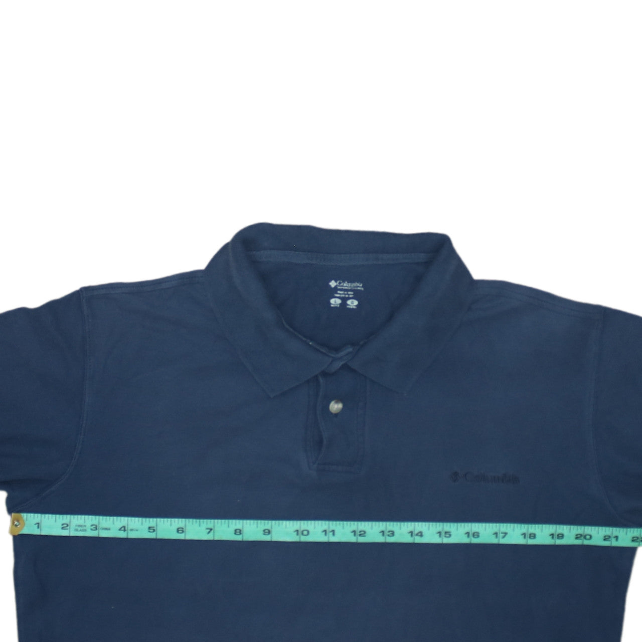 Columbia Men's Blue Cotton Regular Fit Short Sleeve Polo Shirt L