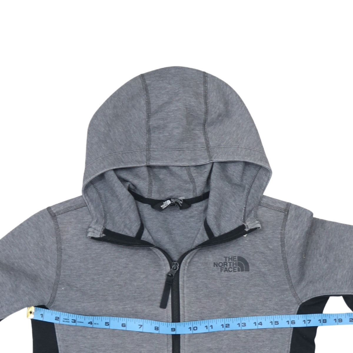 The North Face Boys Grey Full Zip Hoodie Size L Jersey Cotton Blend