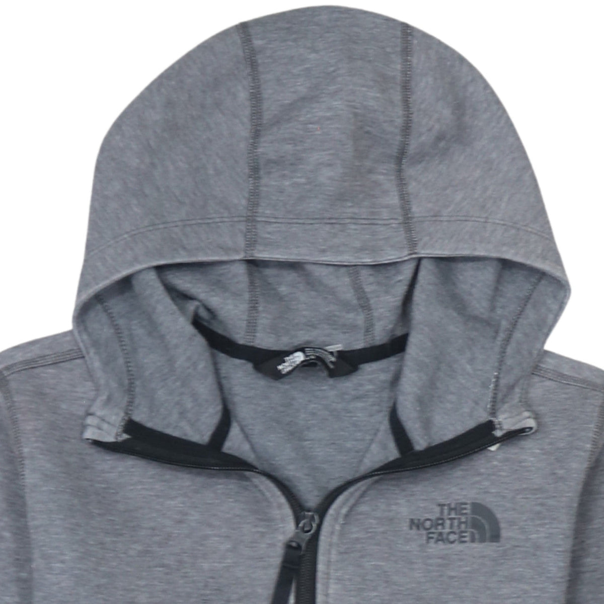 The North Face Boys Grey Full Zip Hoodie Size L Jersey Cotton Blend