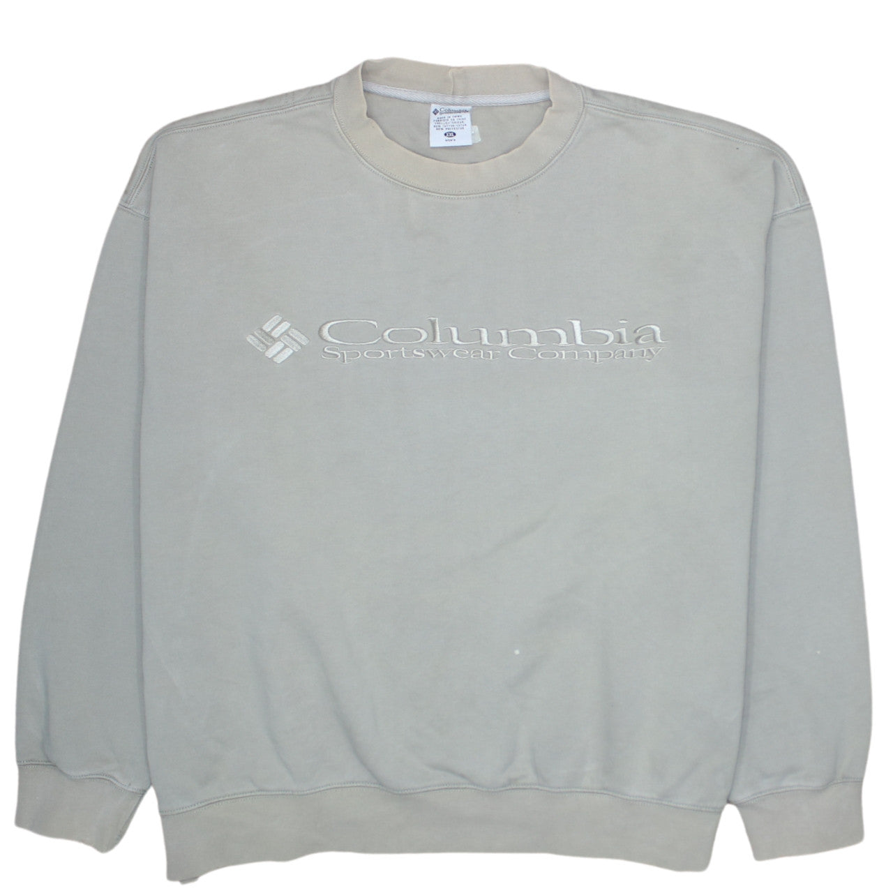 Columbia Men Beige 2XL Pullover Sweatshirt Embroidered Logo