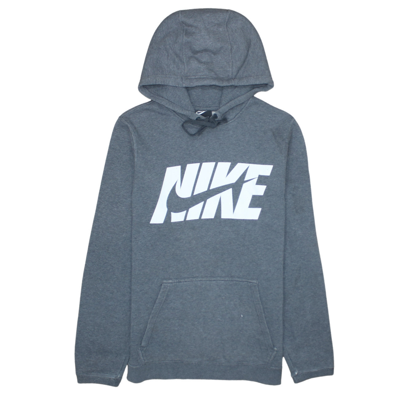 Nike Men's Grey Pullover Hoodie Small Logo Graphic Cotton Blend