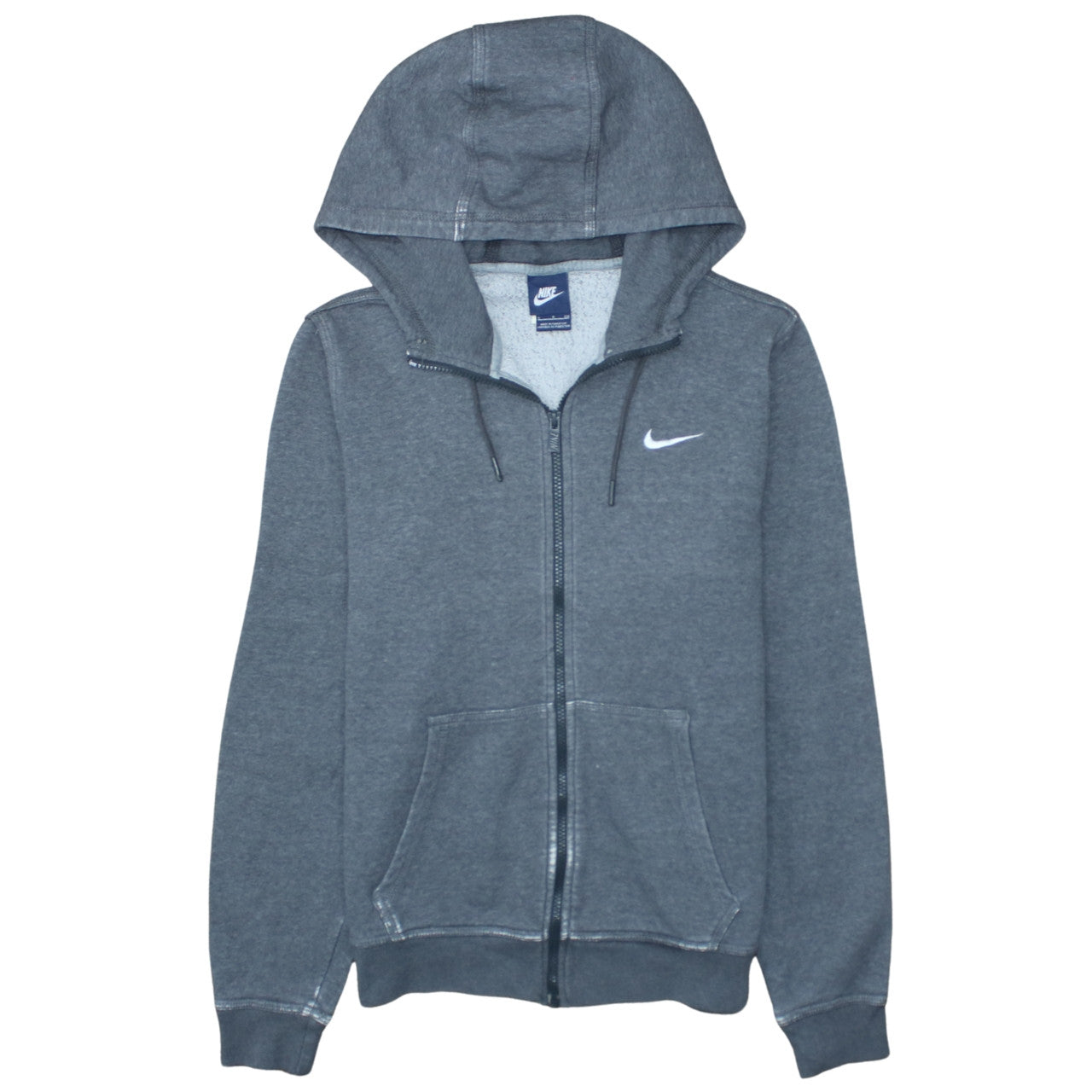 Nike Men's Grey Full Zip Hoodie Size S Regular Fit Fleece Sweatshirt