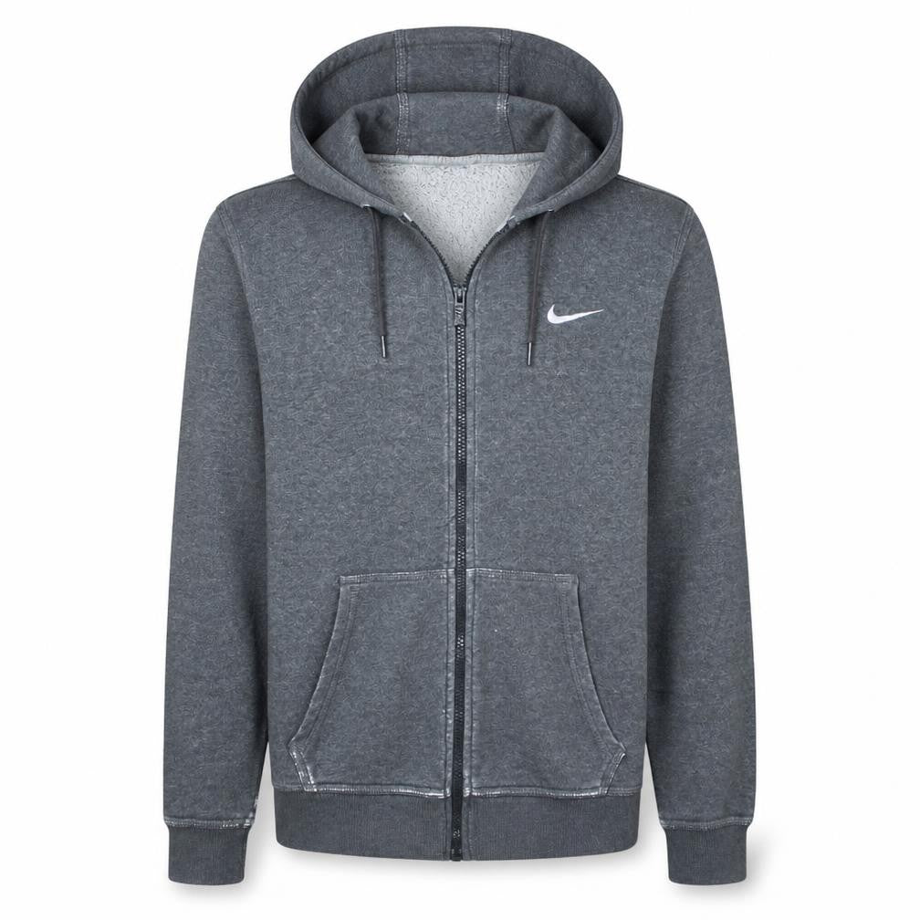 Nike Men's Grey Full Zip Hoodie Size S Regular Fit Fleece Sweatshirt