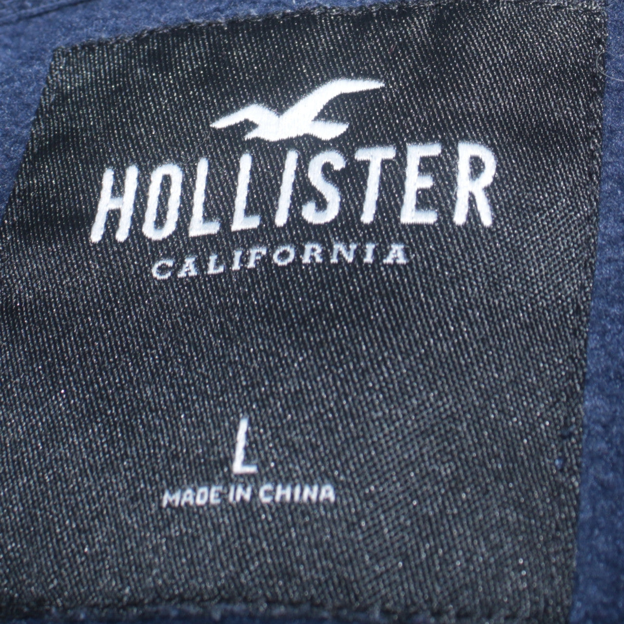 Hollister Men's Blue Pullover Hoodie L Logo Fleece Sweatshirt