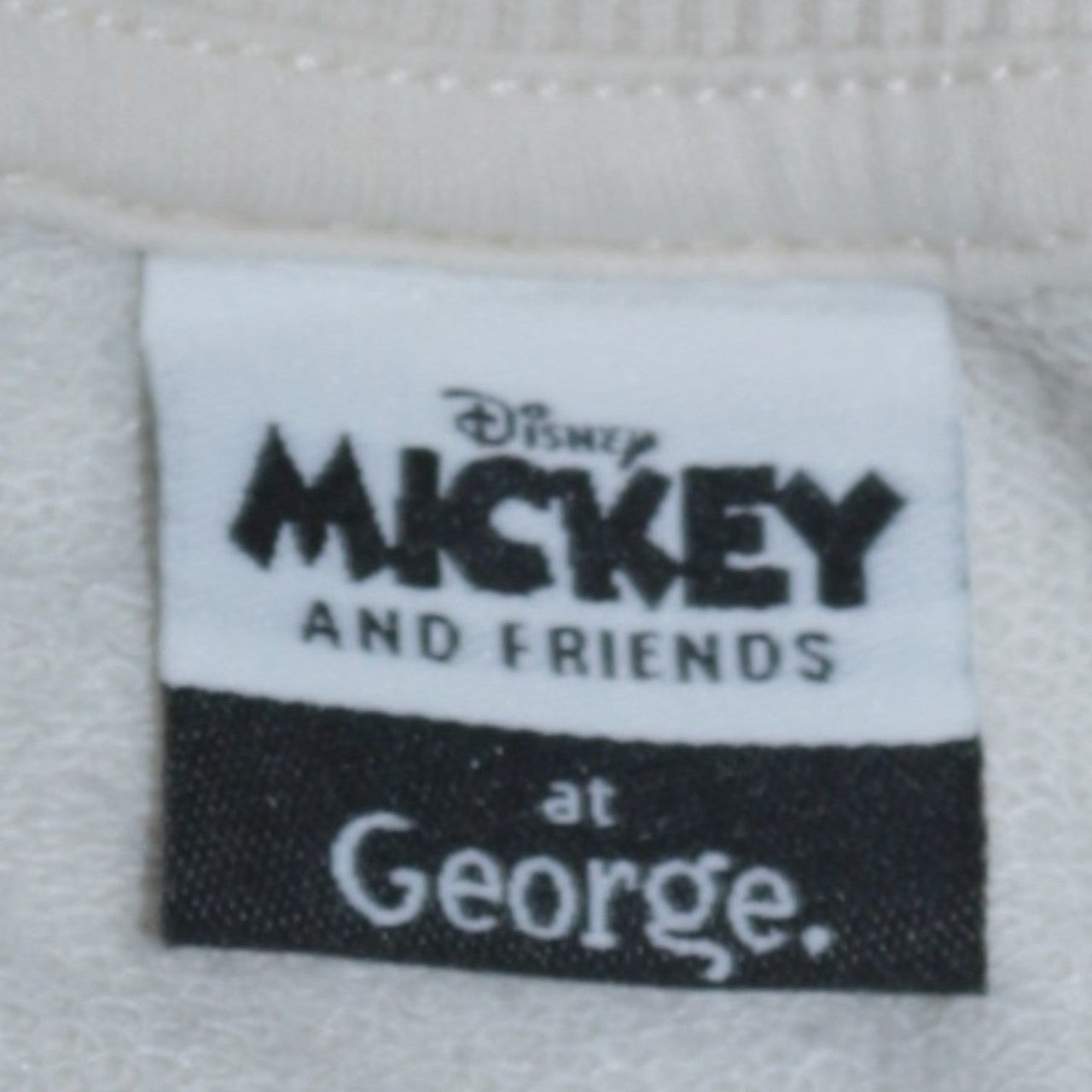 Disney Mickey & Friends at George Beige Sweatshirt Women M 12-14 Crew Neck Cotton