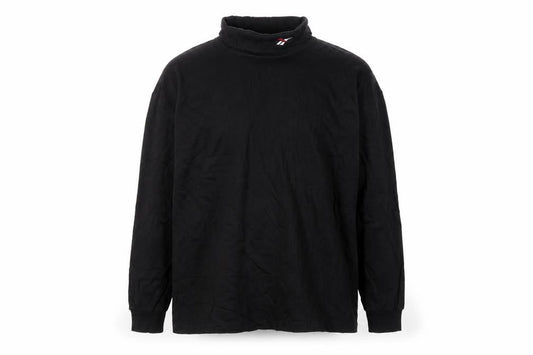 Reebok Men’s Black Cotton Long Sleeve High Neck Casual Top L
