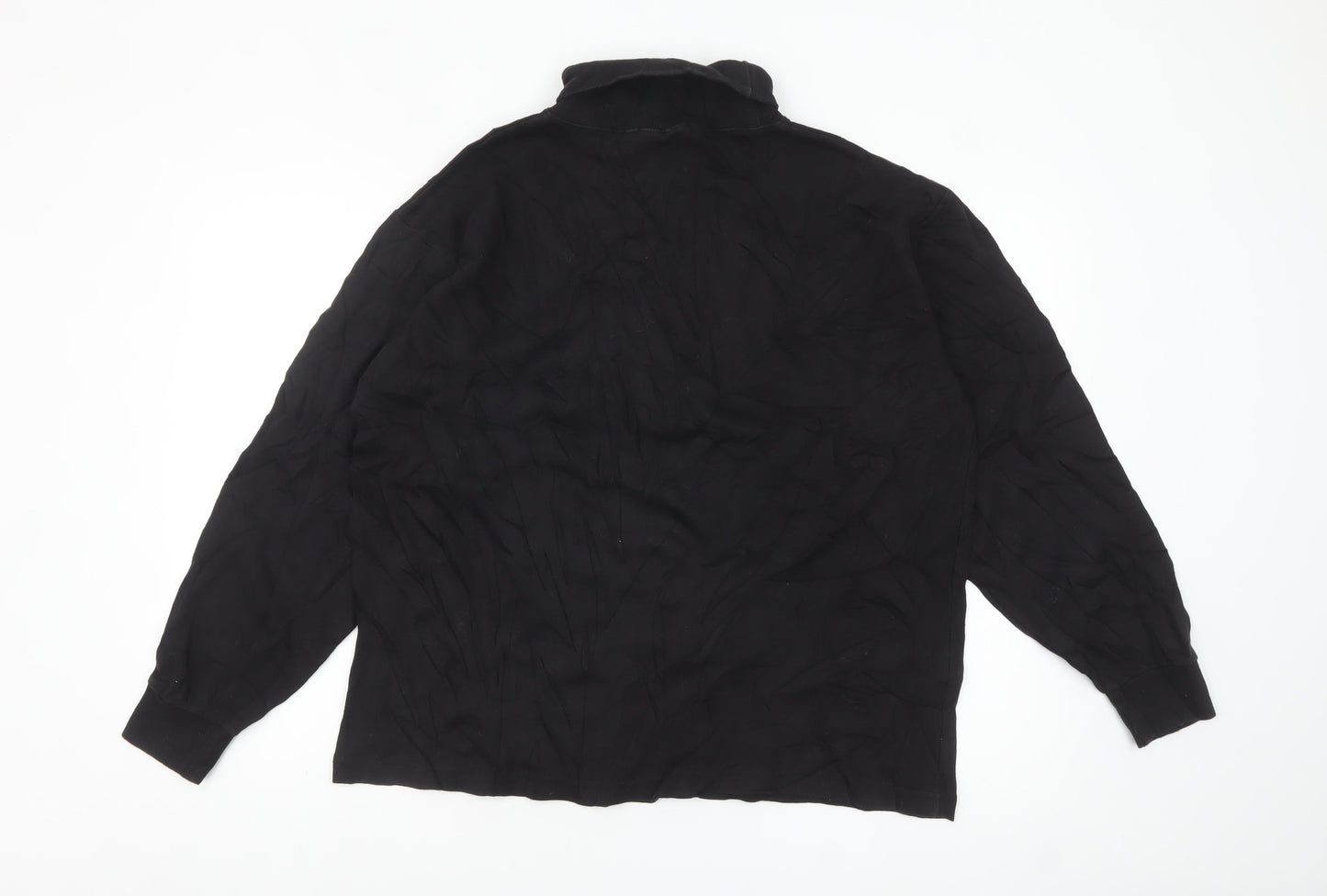 Reebok Men’s Black Cotton Long Sleeve High Neck Casual Top L