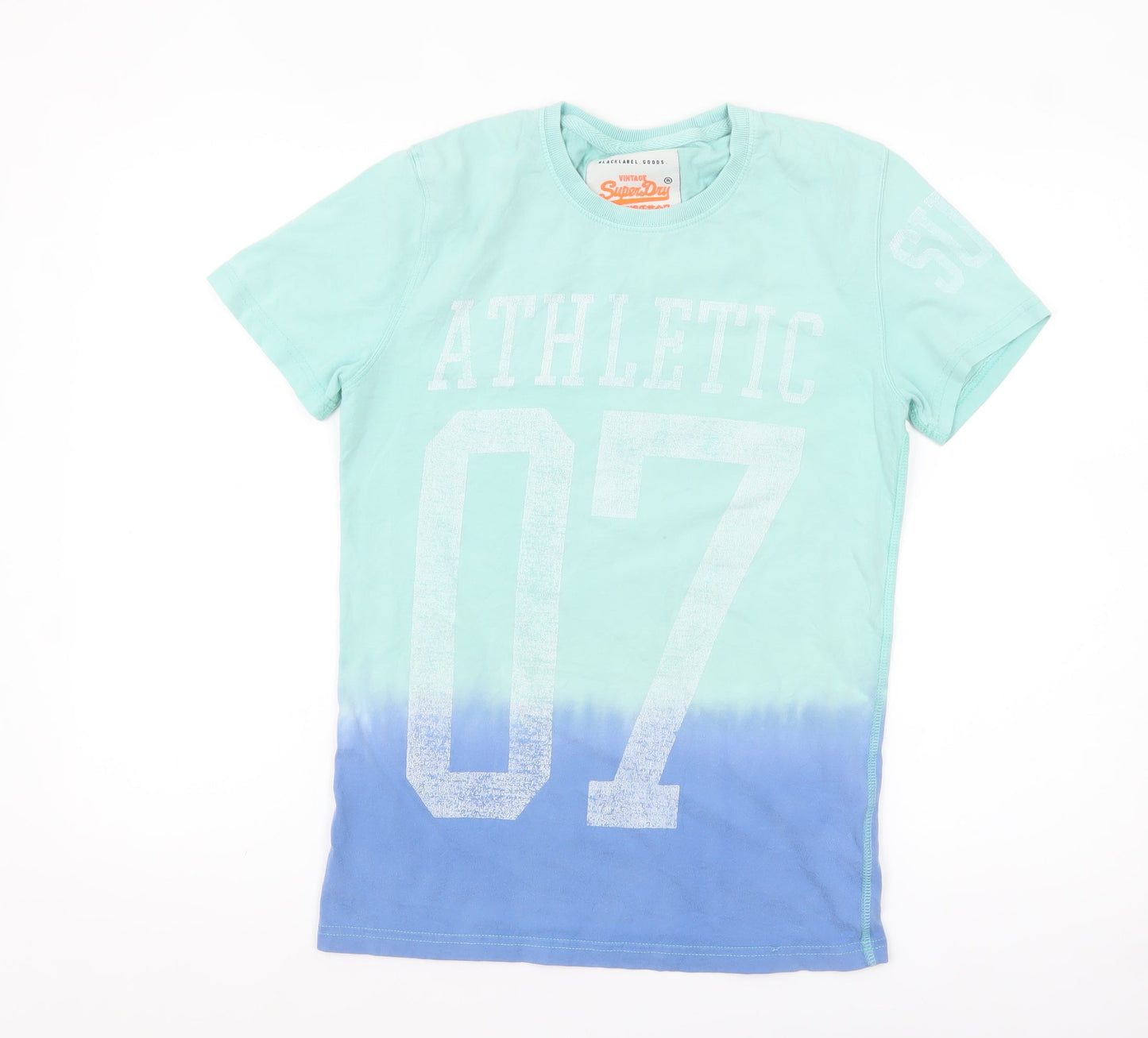 Superdry Men's Blue Tie Dye Athletic 07 Graphic T-Shirt Size S