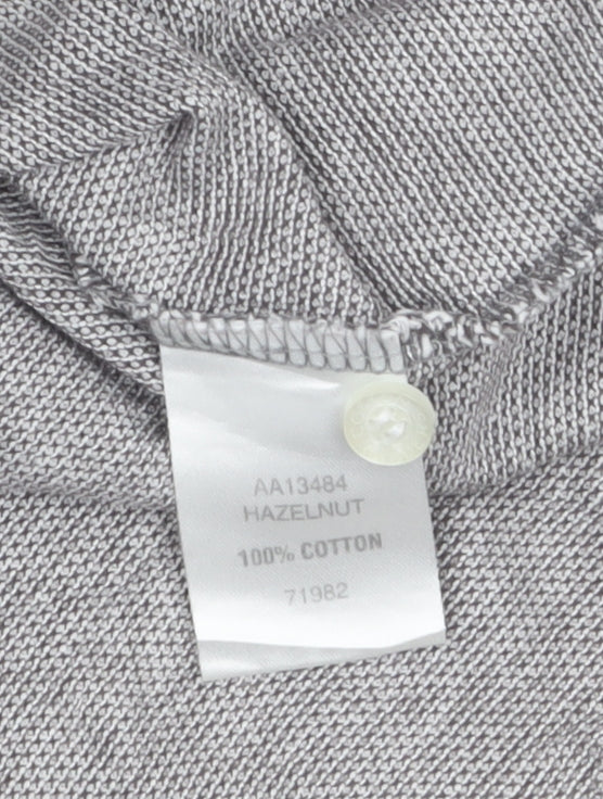 Cotton Traders Men's Grey Short Sleeve Polo Shirt Size S 100% Cotton