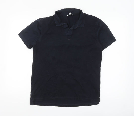 Reiss Men's Blue Egyptian Cotton Polo Shirt Size M Short Sleeve