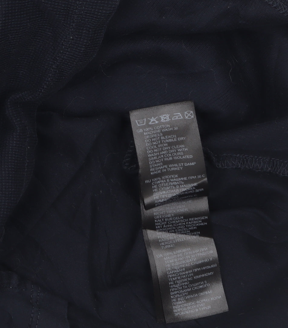 Reiss Men's Blue Egyptian Cotton Polo Shirt Size M Short Sleeve