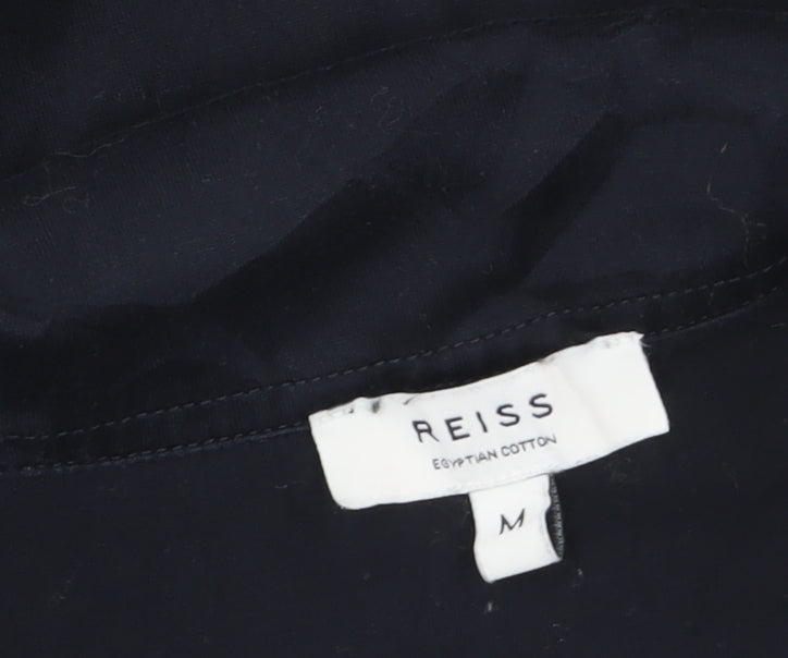 Reiss Men's Blue Egyptian Cotton Polo Shirt Size M Short Sleeve
