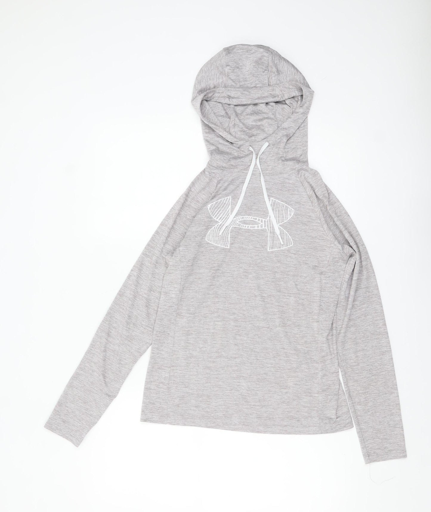 Preloved Under Armour Women's Grey XS HeatGear Hooded Long Sleeve Top - Front