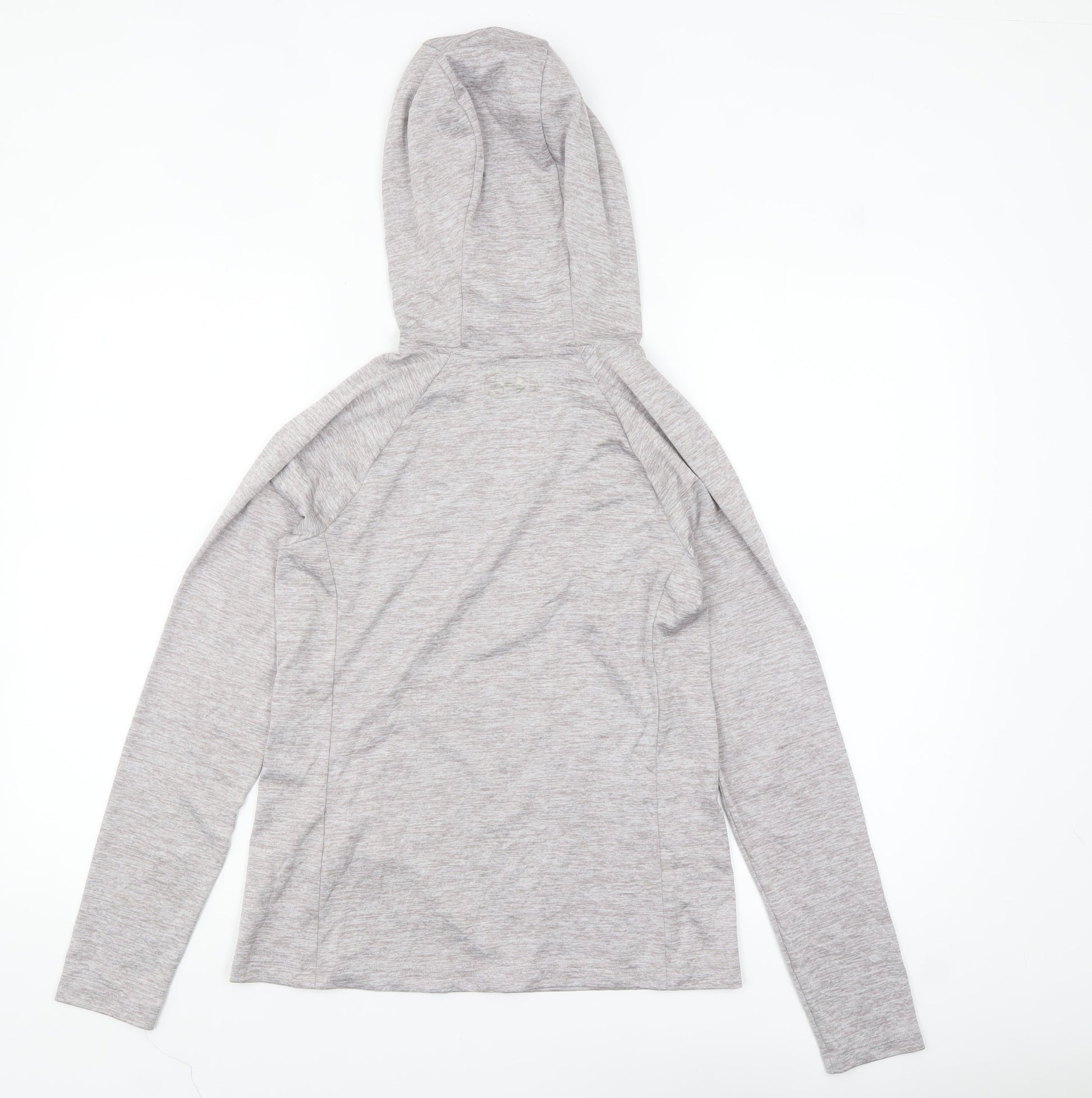 Preloved Under Armour Women's Grey XS HeatGear Hooded Long Sleeve Top - Detail