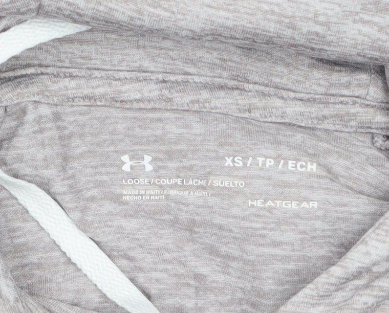Preloved Under Armour Women's Grey XS HeatGear Hooded Long Sleeve Top - Image 5