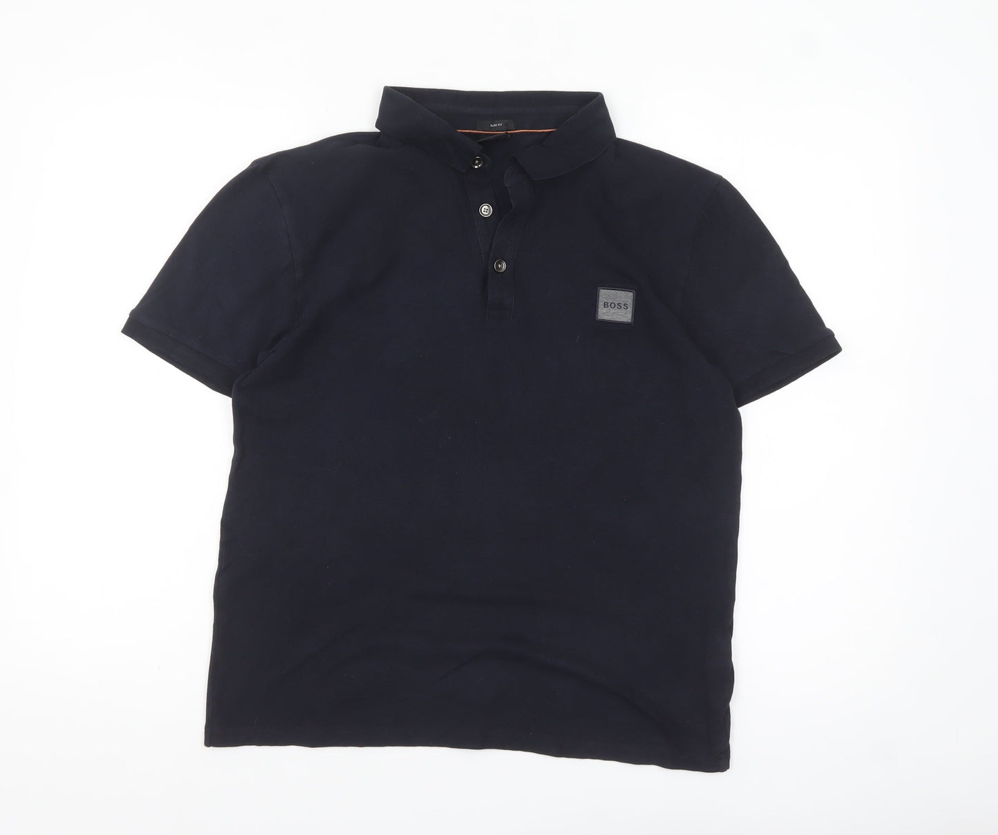 Hugo Boss Men's Slim Fit Black Polo Shirt Size L Cotton Blend