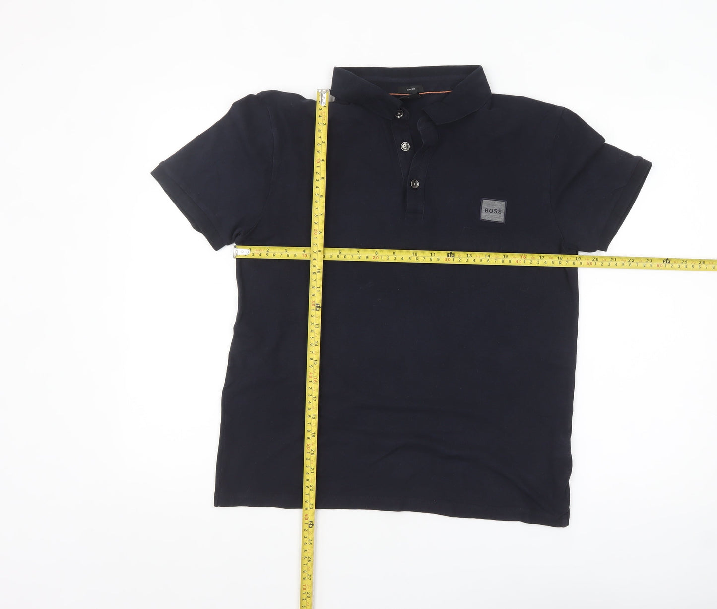 Hugo Boss Men's Slim Fit Black Polo Shirt Size L Cotton Blend