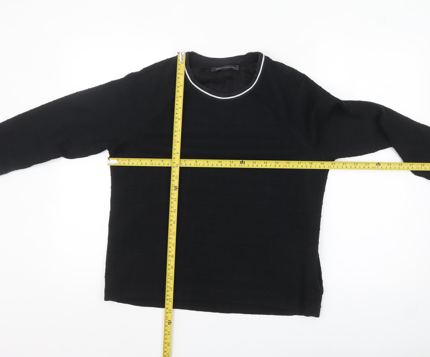 Marks and Spencer Women's Black Long Sleeve Basic Jersey Top UK 12