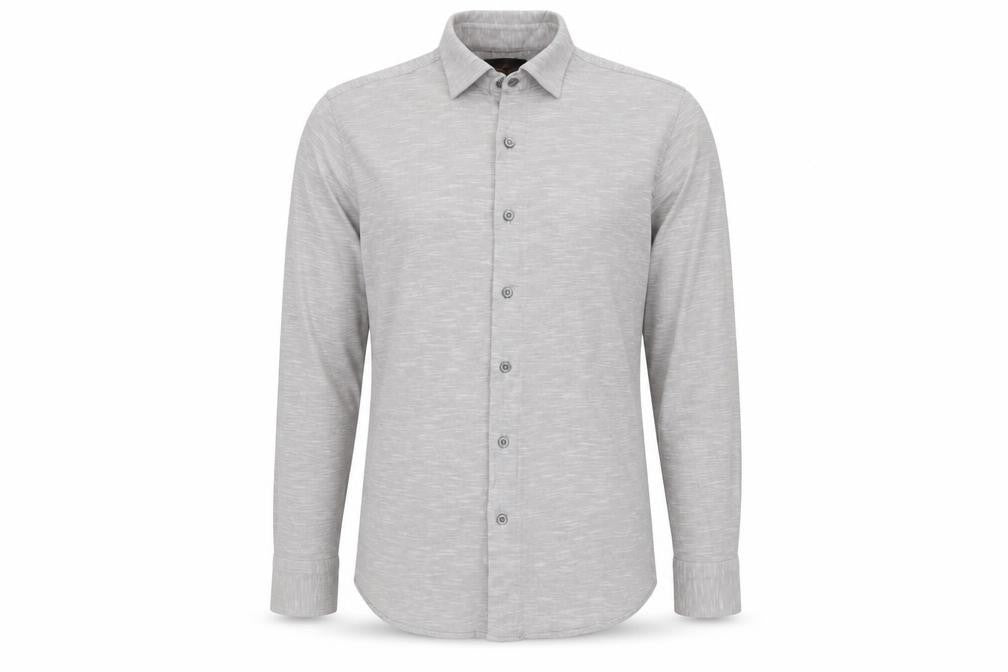 Simon Carter Men's Grey Cotton Long Sleeve Button-Up Shirt M