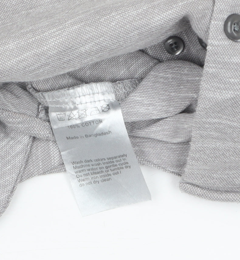 Simon Carter Men's Grey Cotton Long Sleeve Button-Up Shirt M
