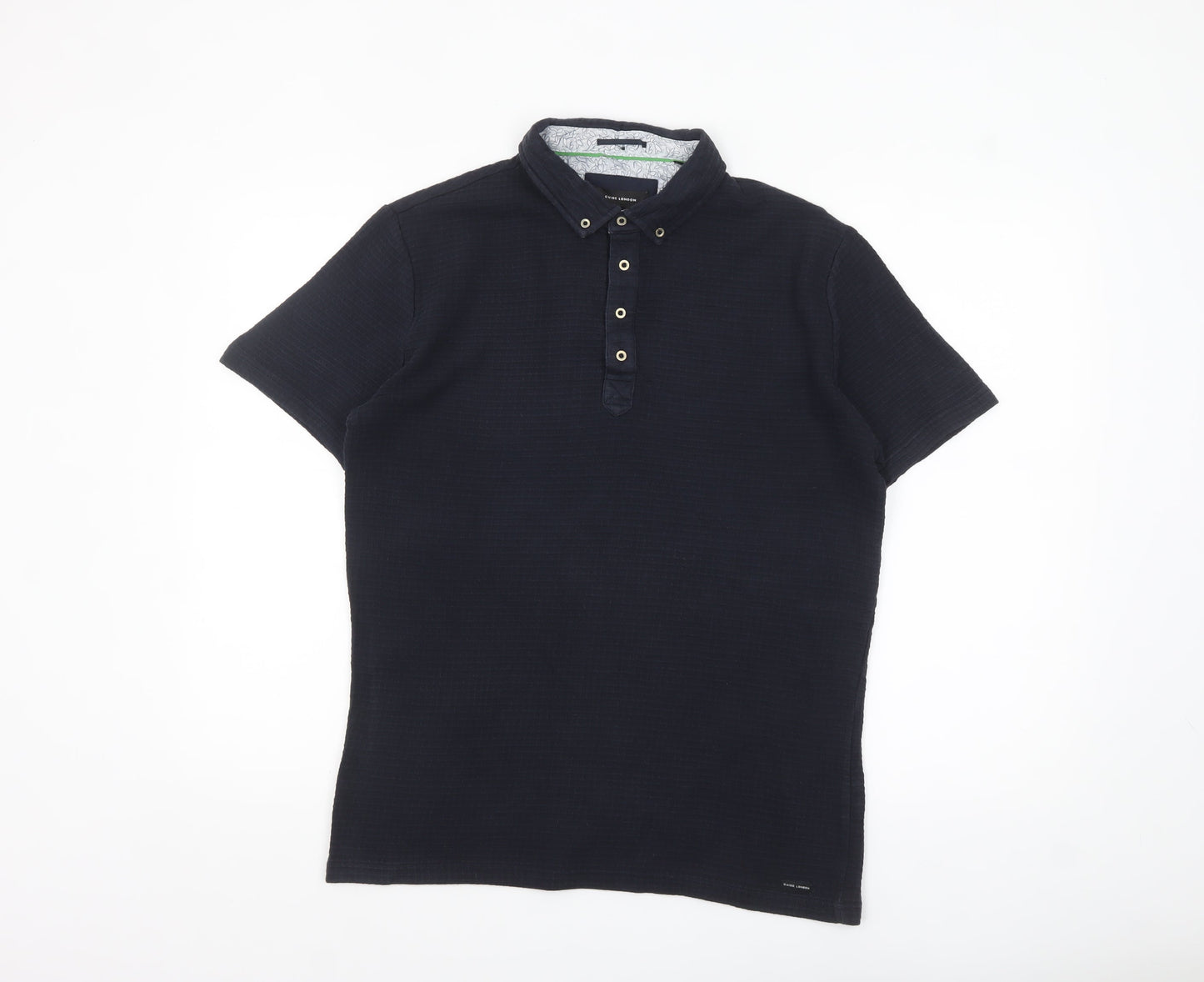 Guide London Men's Blue Cotton Short Sleeve Polo Shirt Size L