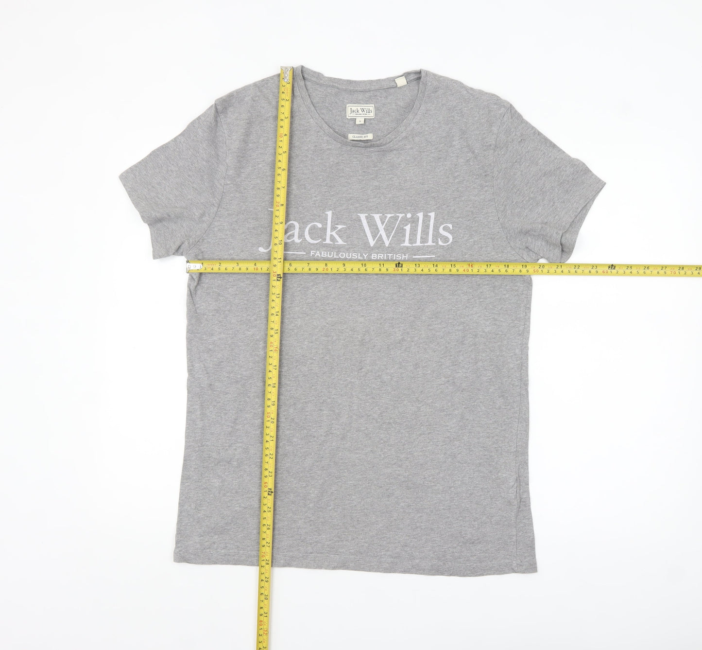 Jack Wills Men's Grey Classic Fit Logo T-Shirt Size S