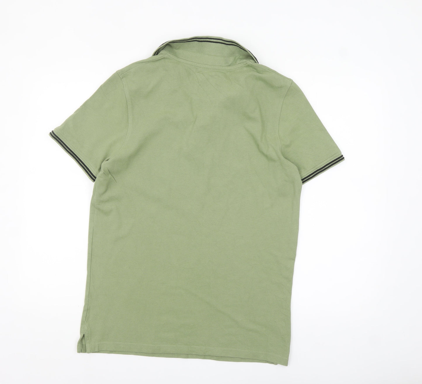 Firetrap Men's Green Cotton Short Sleeve Polo Shirt Size M