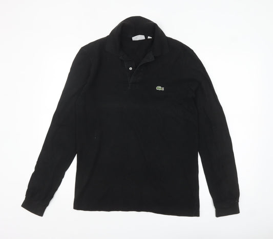 Lacoste Men's Black Classic Fit Long Sleeve Cotton Polo XS