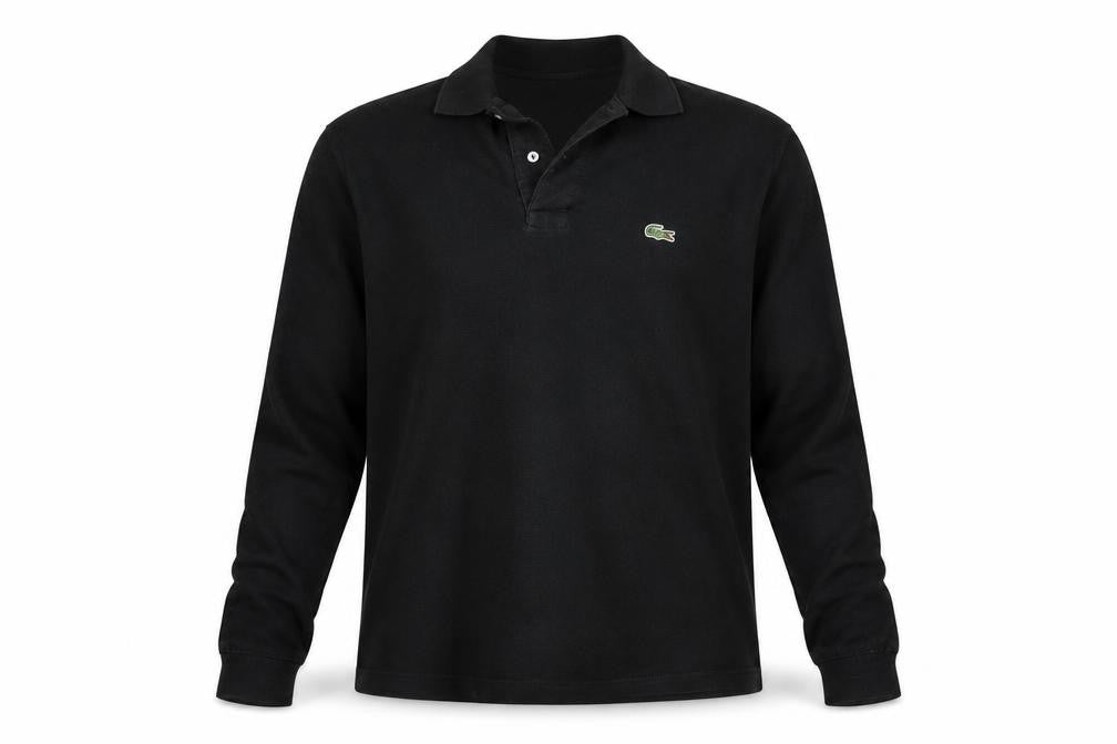 Lacoste Men's Black Classic Fit Long Sleeve Cotton Polo XS