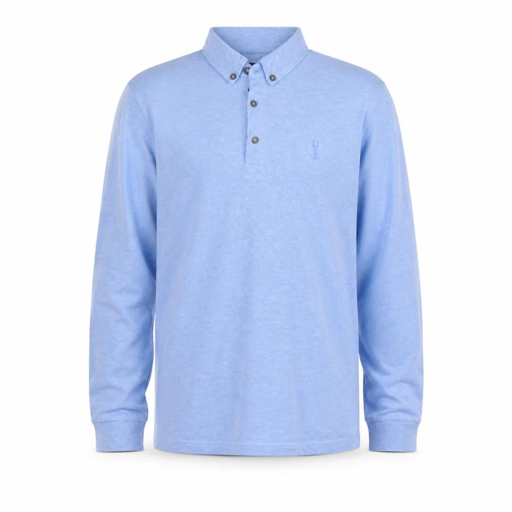 Next Boys Blue Long Sleeve Polo Shirt 12 Years Cotton Stretch Casual Top