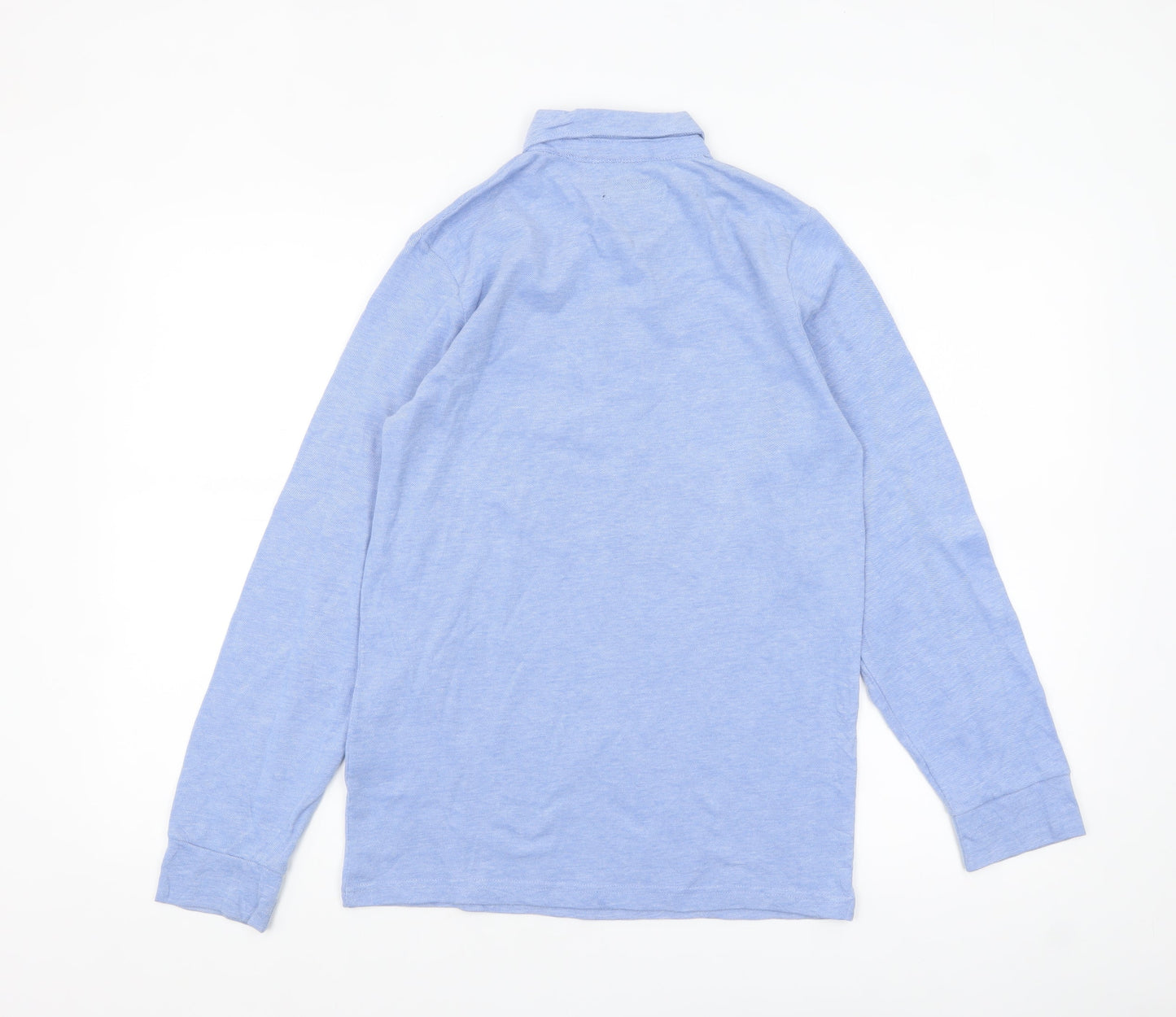 Next Boys Blue Long Sleeve Polo Shirt 12 Years Cotton Stretch Casual Top