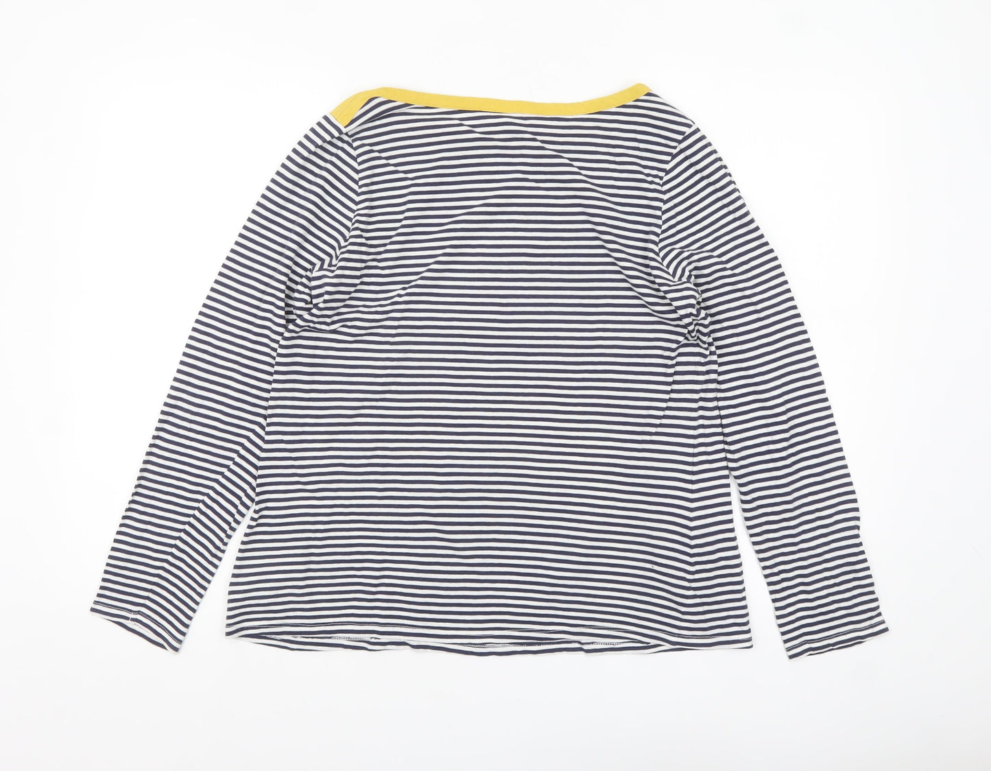 Joules Women’s Blue Striped Long Sleeve Cotton Boat Neck T-Shirt UK 14