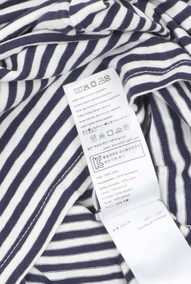 Joules Women’s Blue Striped Long Sleeve Cotton Boat Neck T-Shirt UK 14