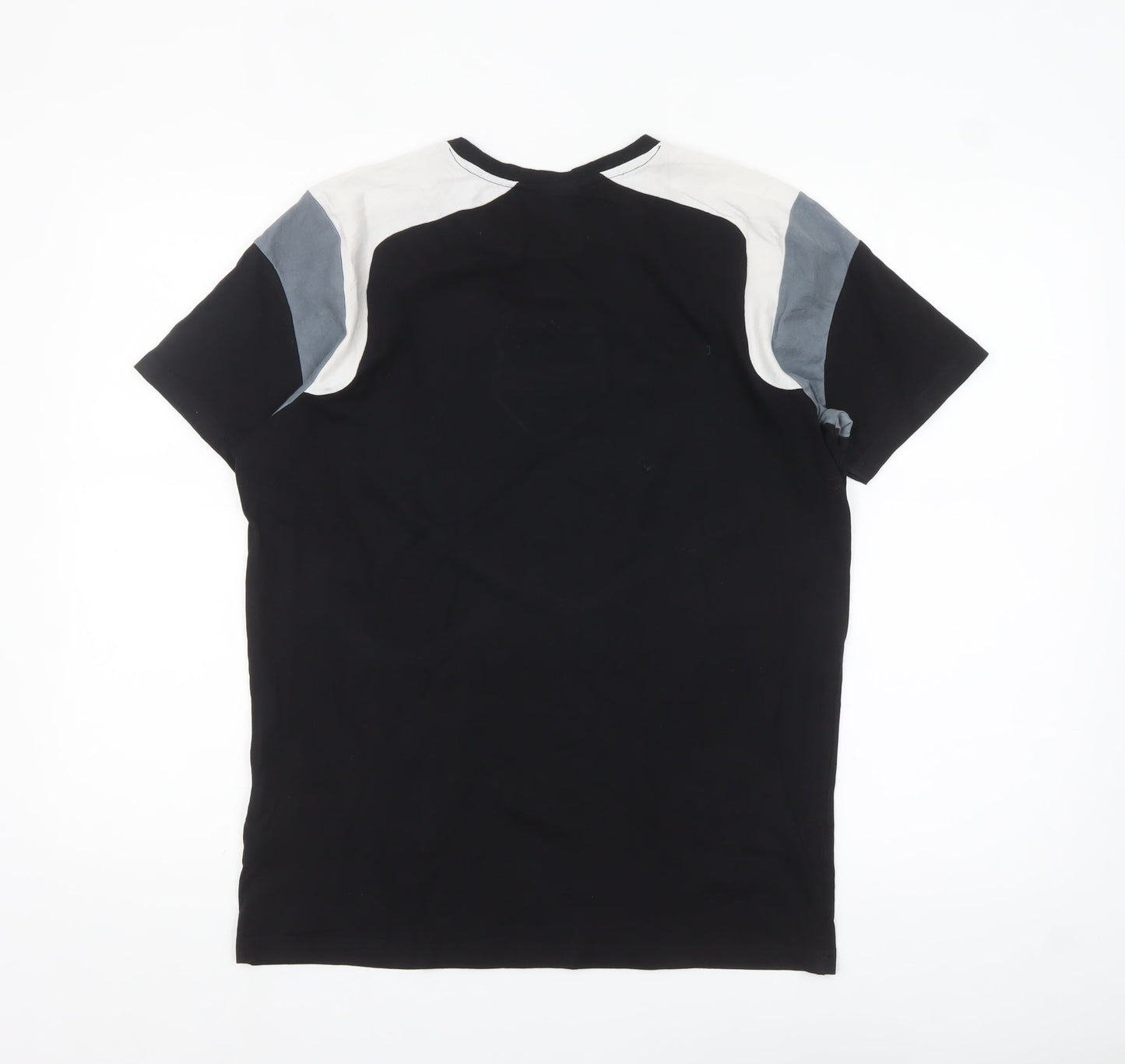 883 Police Mens Black Colourblock Crew Neck Cotton T-Shirt Size M