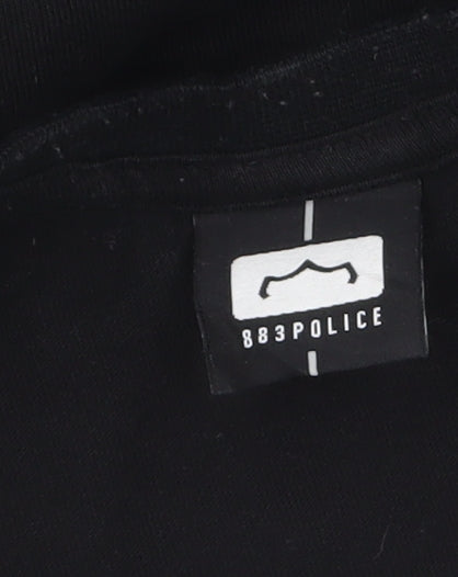 883 Police Mens Black Colourblock Crew Neck Cotton T-Shirt Size M