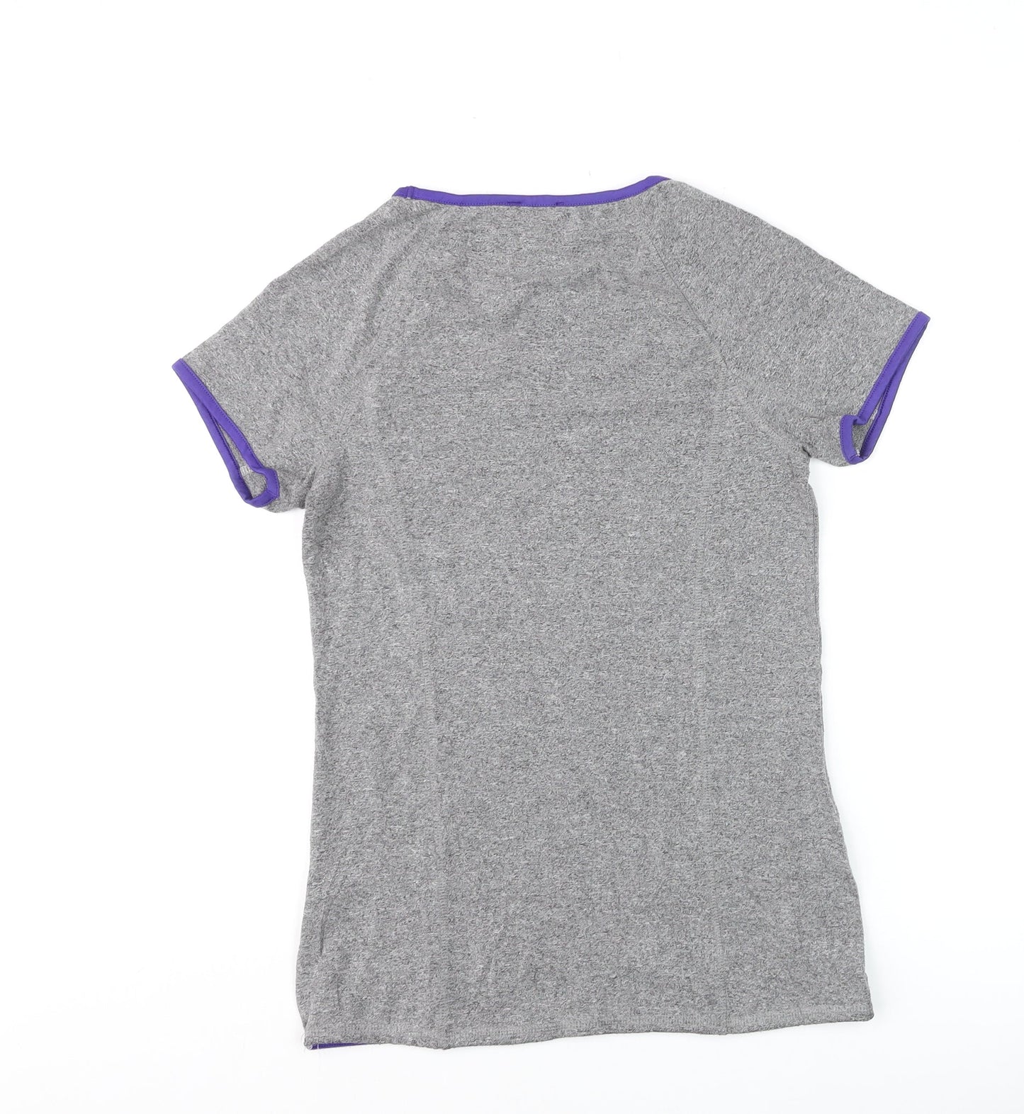 F&F Active Womens Grey V-Neck Short Sleeve Sports T-Shirt Size M
