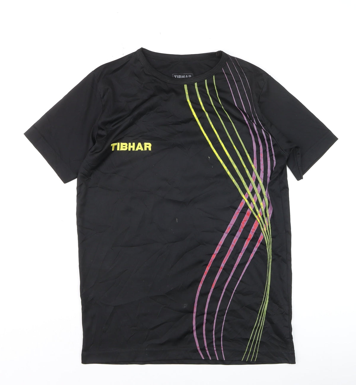 Tibhar Boys Black XS Sports T-Shirt Lightweight Moisture Wicking Top