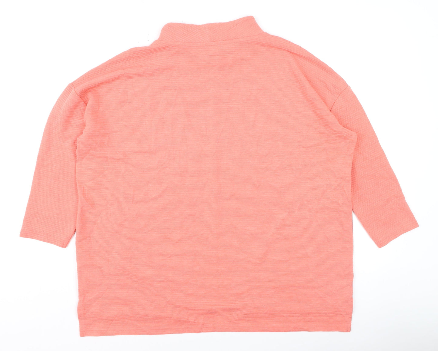 Nutmeg Womens Pink Mock Neck 3/4 Sleeve Pullover Jumper Size 14