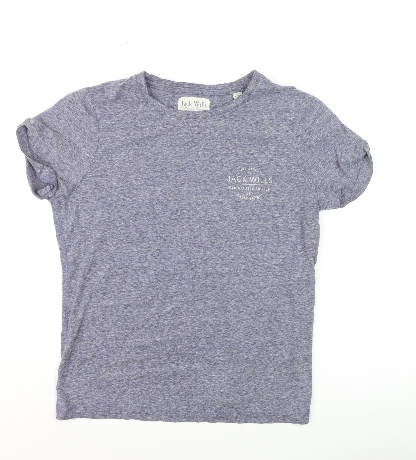 Jack Wills Womens Blue Basic Jersey T-Shirt UK 10 Short Sleeve